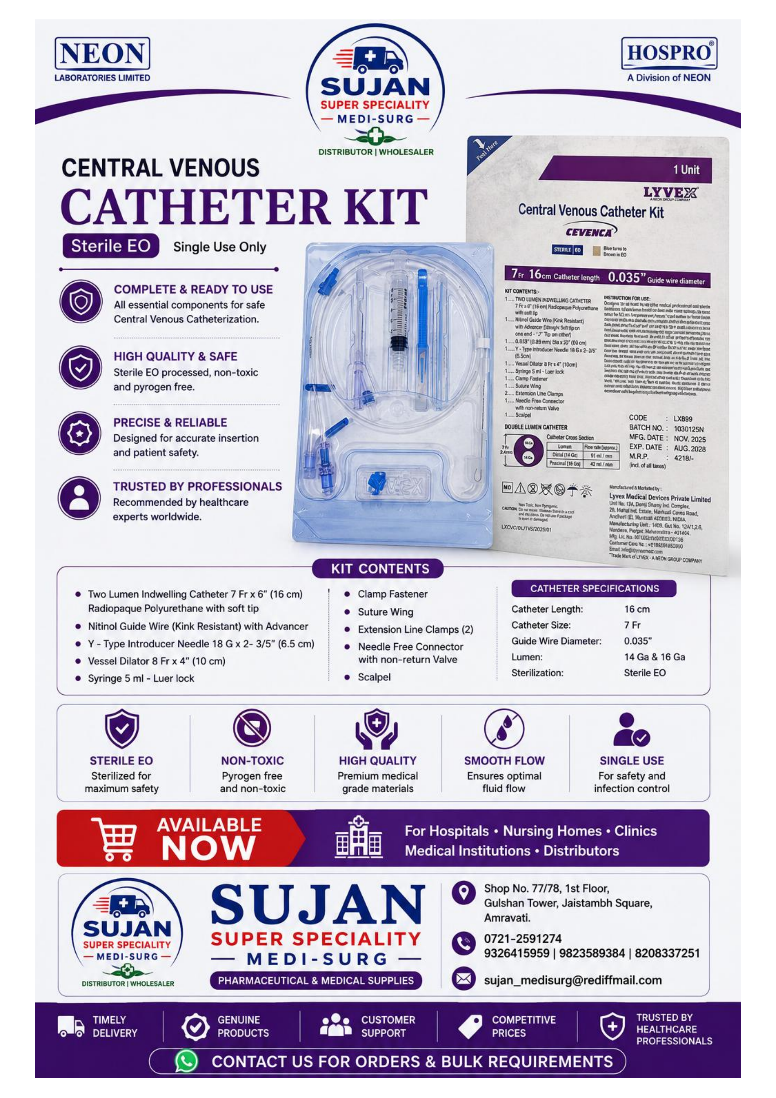 Sujan Super Speciality Medi-Surg — Central Venous Catheter Kit